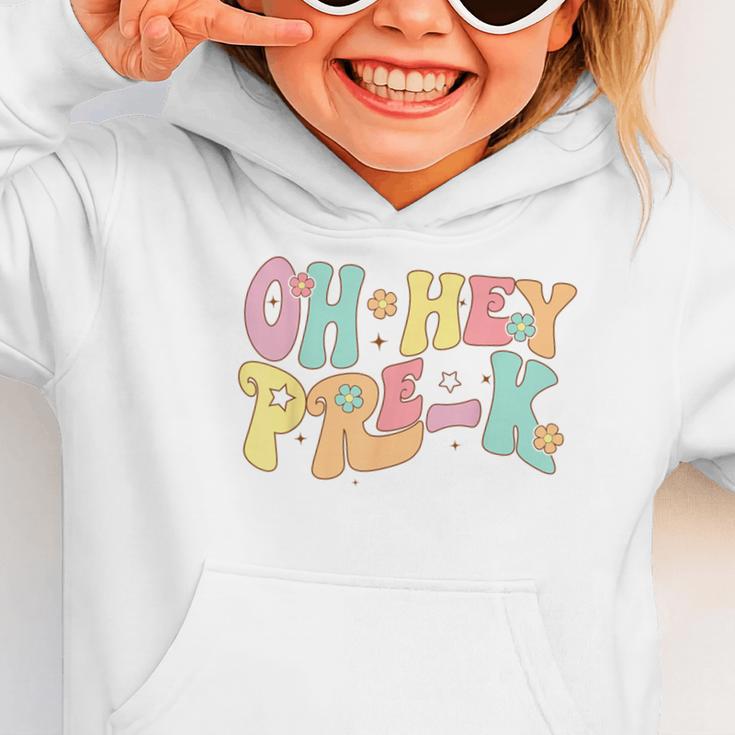 Oh Hey Pre-K Groovy Retro First Day Back To School Graphic Toddler Hoodie