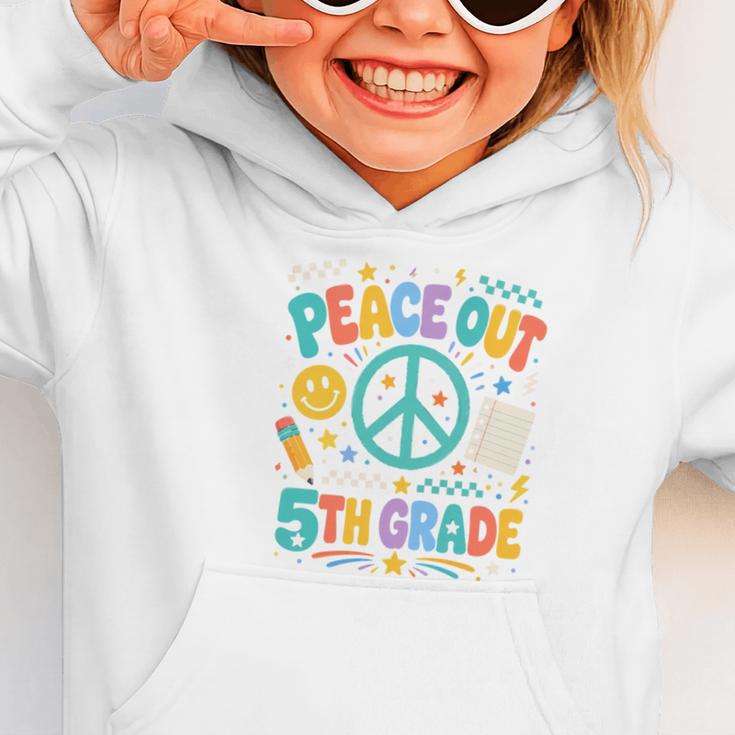 Peace Out 5th Grade Retro Back To School Students Graphic Toddler Hoodie