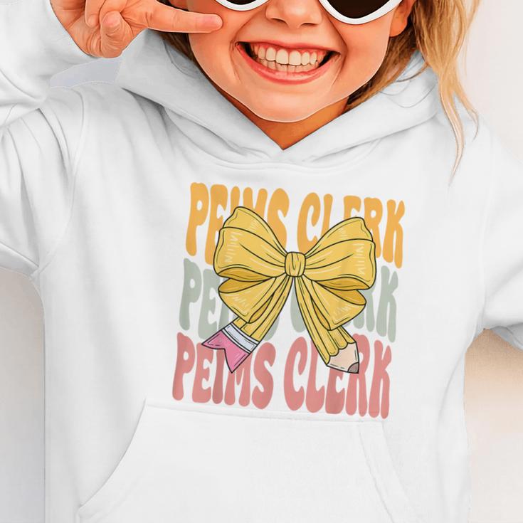 Peims Clerk Groovy Coquette Bow Cute Back To School Graphic Toddler Hoodie Peims Clerk Groovy Coquette Bow Cute Back To School Graphic Toddler Hoodie