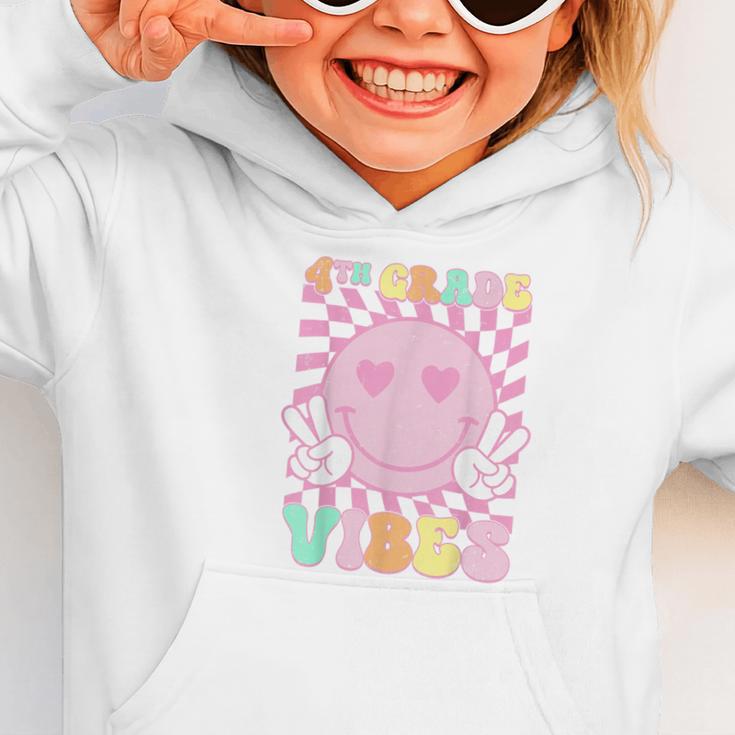 Pink 4th Grade Vibes Smile Face Back To School Fourth Grade Graphic Toddler Hoodie Pink 4th Grade Vibes Smile Face Back To School Fourth Grade Graphic Toddler Hoodie