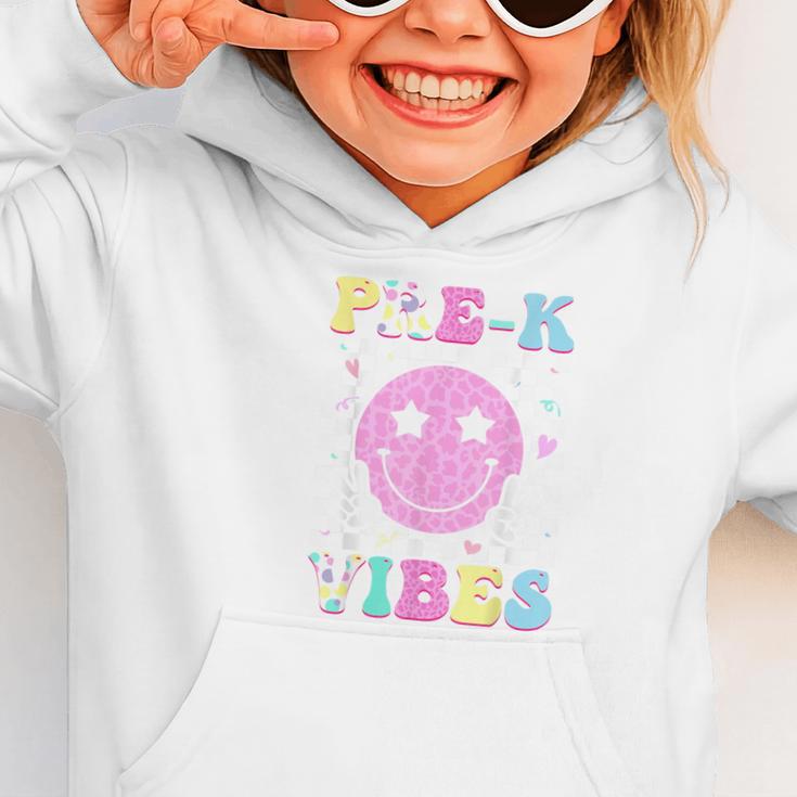 Pre-K Vibes Groovy Back To School PreK Preschool Girls Kids Graphic Toddler Hoodie