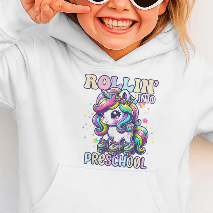 Preschool Back To School First Day Girls PreK Rollin Unicorn Graphic Toddler Hoodie