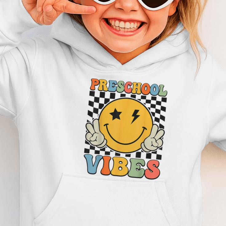 Preschool Vibes Retro Groovy Back To School Pre-K Graphic Toddler Hoodie Preschool Vibes Retro Groovy Back To School Pre-K Graphic Toddler Hoodie