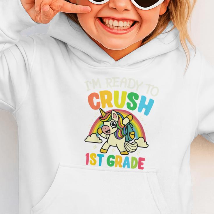 Ready For 1st Grade Unicorn First Day Back To School Student Graphic Toddler Hoodie Ready For 1st Grade Unicorn First Day Back To School Student Graphic Toddler Hoodie