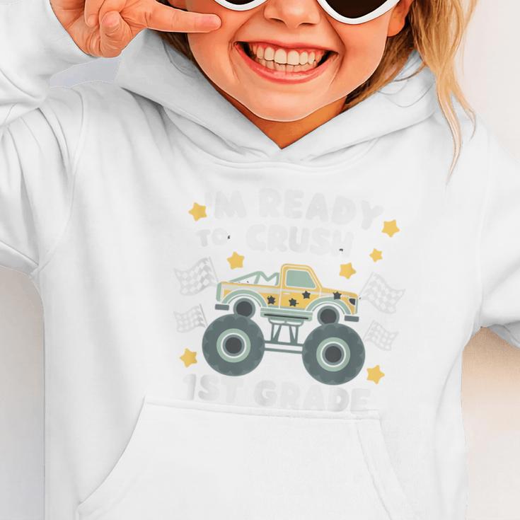 Im Ready To Crush 1st Grade Boy Monster Truck Back To School Graphic Toddler Hoodie Im Ready To Crush 1st Grade Boy Monster Truck Back To School Graphic Toddler Hoodie