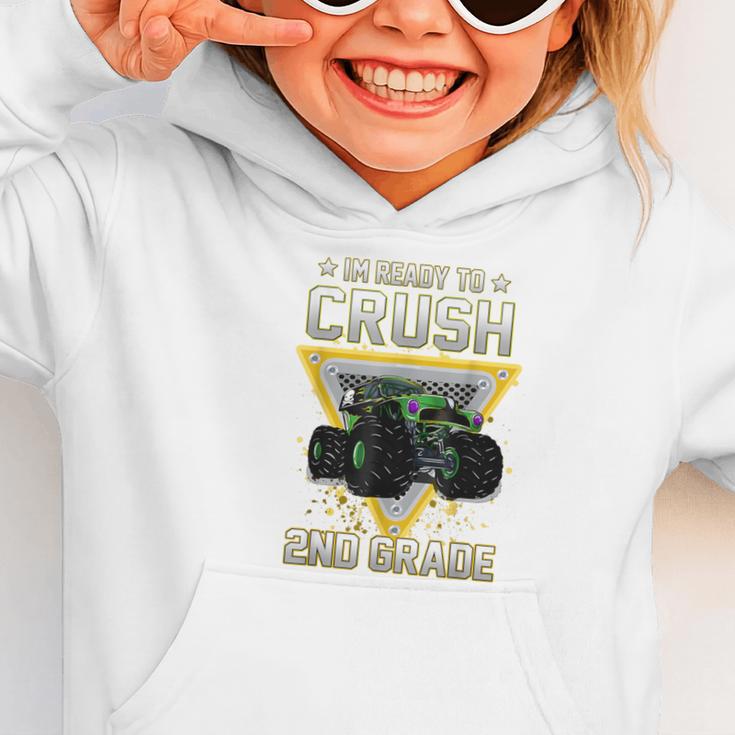 Ready To Crush 2nd Grade Monster Truck Boy Back To School Graphic Toddler Hoodie Ready To Crush 2nd Grade Monster Truck Boy Back To School Graphic Toddler Hoodie