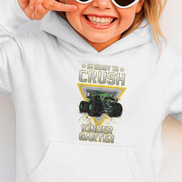 Ready To Crush Kindergarten Monster Truck Boy Back To School Graphic Toddler Hoodie Ready To Crush Kindergarten Monster Truck Boy Back To School Graphic Toddler Hoodie