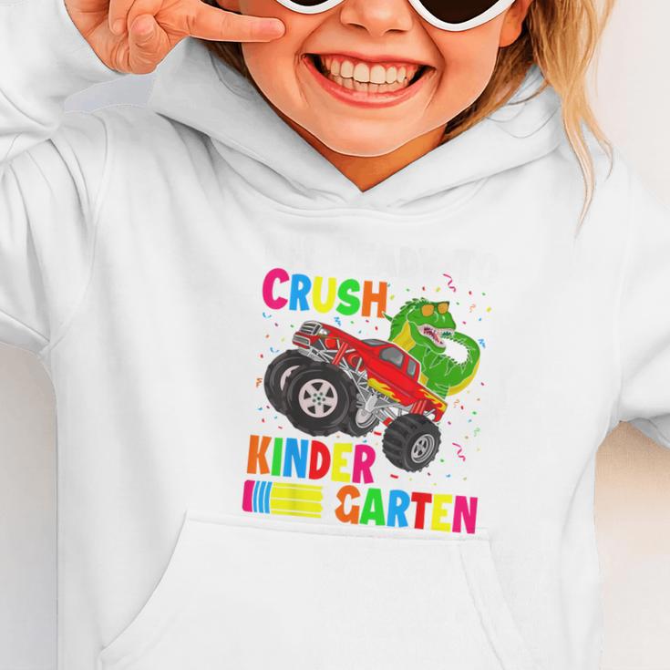 Ready To Crush Kindergarten T-Rex Back To School Boys Graphic Toddler Hoodie Ready To Crush Kindergarten T-Rex Back To School Boys Graphic Toddler Hoodie