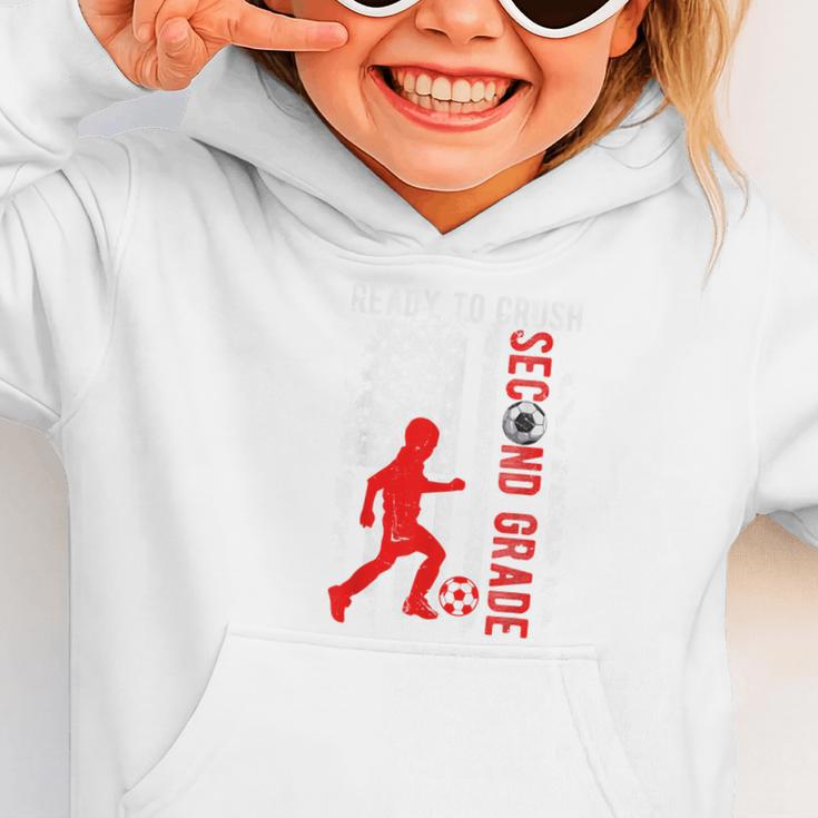 Ready To Crush Second Grade Soccer USA Flag Back To School Graphic Toddler Hoodie Ready To Crush Second Grade Soccer USA Flag Back To School Graphic Toddler Hoodie