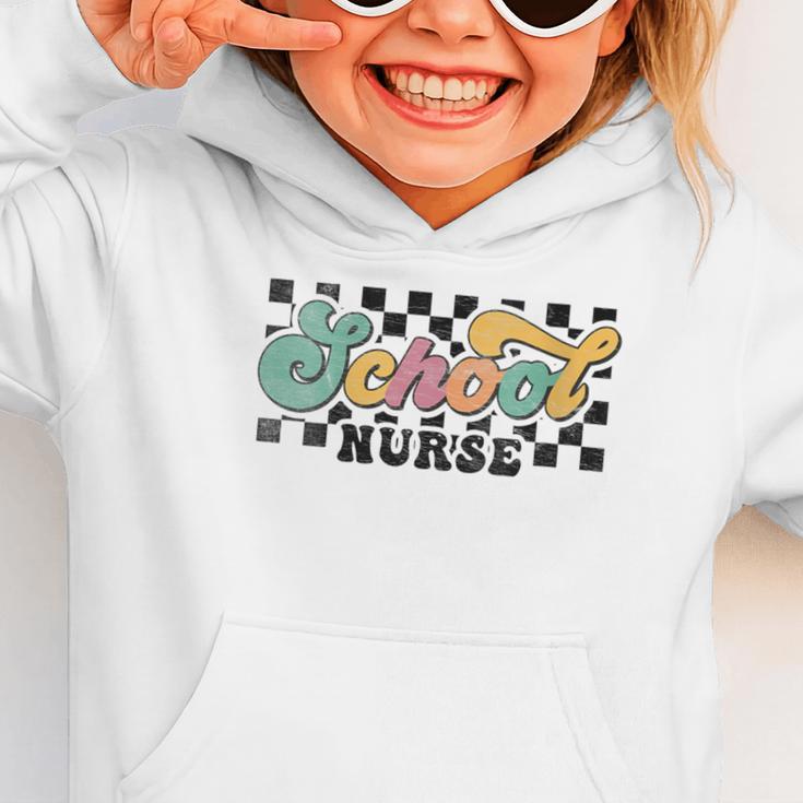 Retro Checkered School Nurse Squad Back To School Graduation Graphic Toddler Hoodie