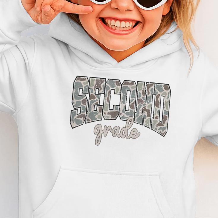 Retro Second Grade Back To School Boy Old Camo 2nd Grade Kid Graphic Toddler Hoodie