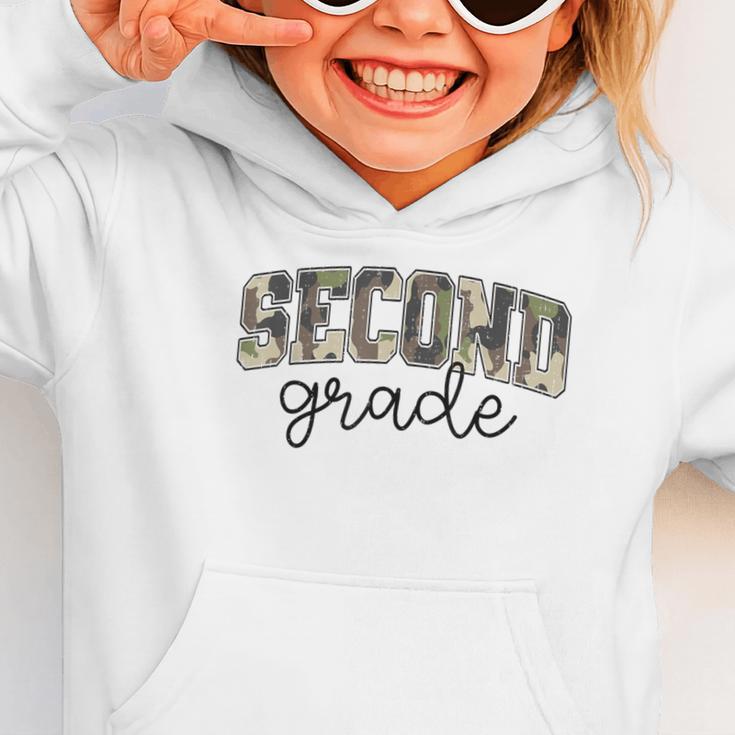 Retro Second Grade Camo Back To School Girls Boys 2nd Grade Graphic Toddler Hoodie