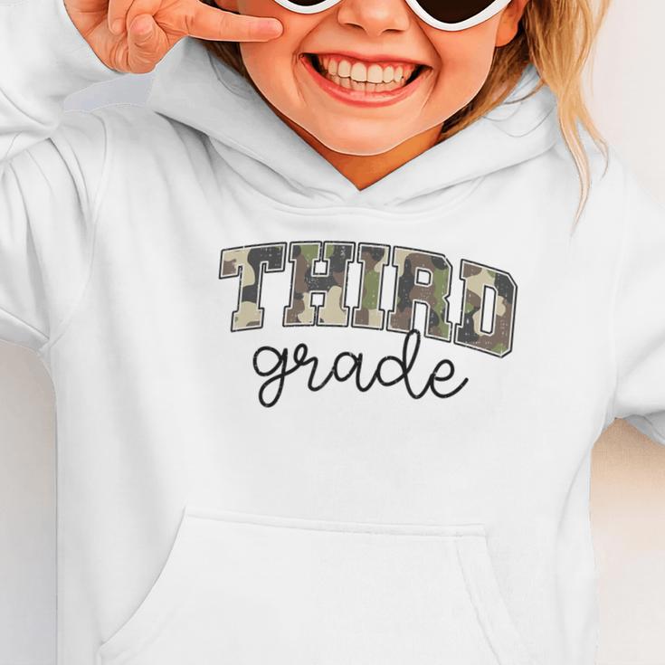 Retro Third Grade Old Camo Back To School Girl Boy 3rd Grade Graphic Toddler Hoodie