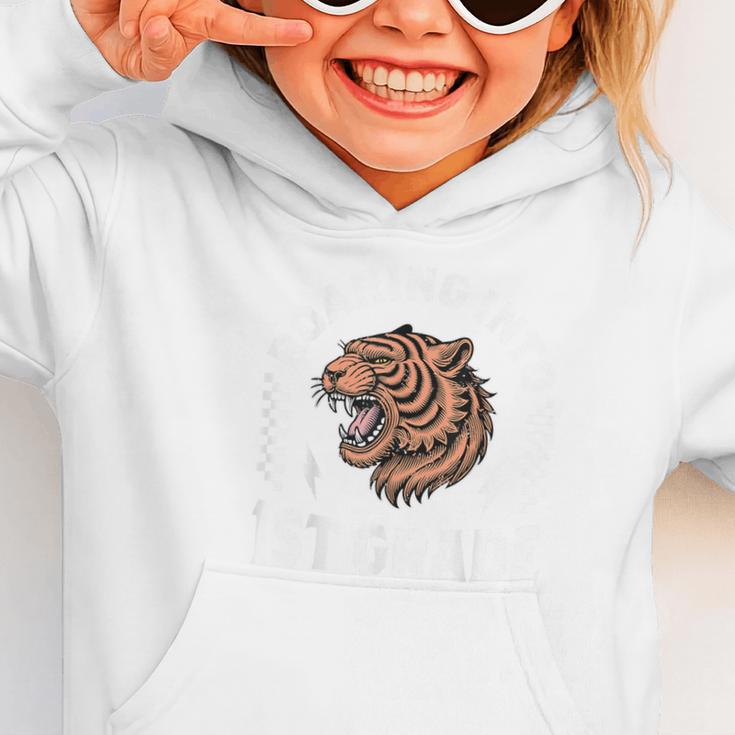 Roaring Into 1st Grade Roaring Tiger Back To School Boy Girl Graphic Toddler Hoodie