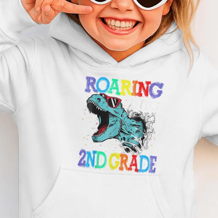 Roaring Into 2Nd Grade DinosaurRex Back To School Graphic Toddler Hoodie