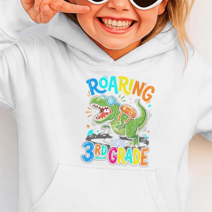 Roaring Into 3rd Grade Back To School Dinosaurus T-Rex Premium Tri-Blend Graphic Toddler Hoodie