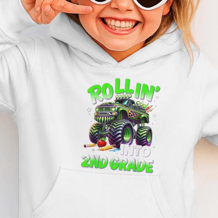 Rollin' Into 2nd Grade Monster Truck Back To School Boys Graphic Toddler Hoodie Rollin' Into 2nd Grade Monster Truck Back To School Boys Graphic Toddler Hoodie
