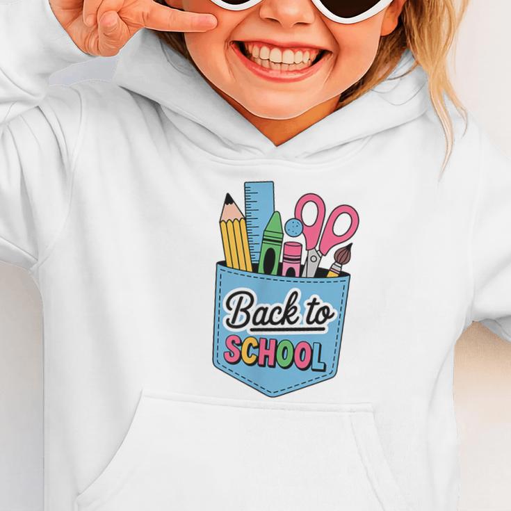 School Supplies In Pocket Back To School Boys Girls Graphic Toddler Hoodie