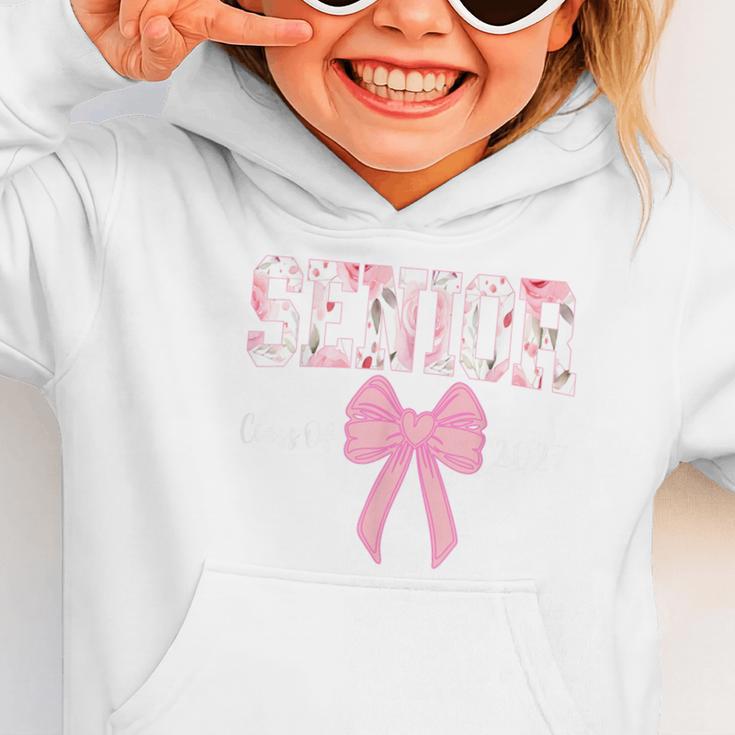 Senior 2027 Floral Pink Bow Back To School Class Of 2027 Graphic Toddler Hoodie