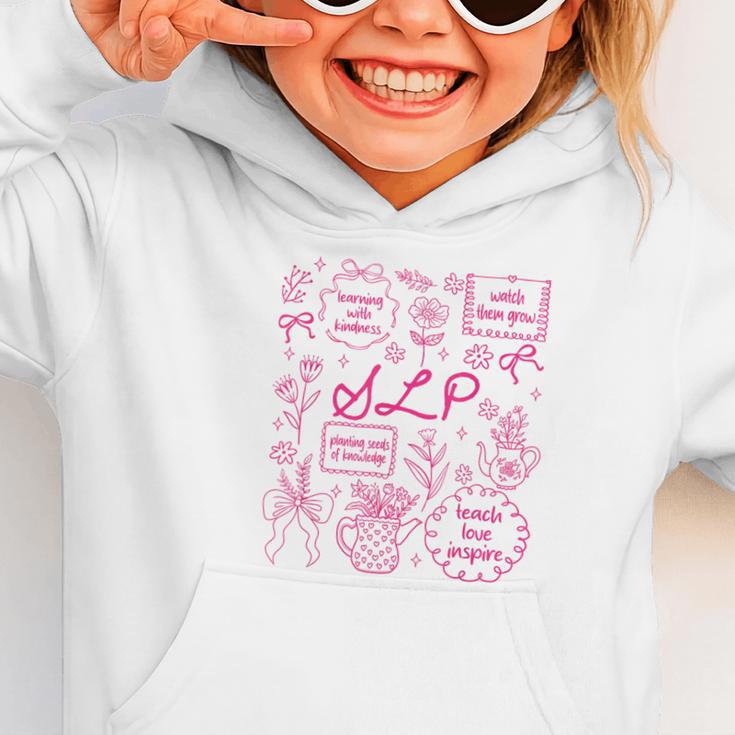 SLP Love Inspire Teach Pink Bow Back To School Graphic Toddler Hoodie SLP Love Inspire Teach Pink Bow Back To School Graphic Toddler Hoodie