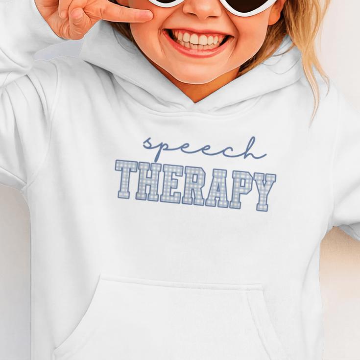 Speech Therapy Gingham SLP Therapist Summer Back To School Graphic Toddler Hoodie Speech Therapy Gingham SLP Therapist Summer Back To School Graphic Toddler Hoodie