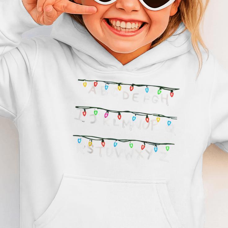 Stranger Wall Alphabet Lights Spooky Back To School Graphic Toddler Hoodie Stranger Wall Alphabet Lights Spooky Back To School Graphic Toddler Hoodie