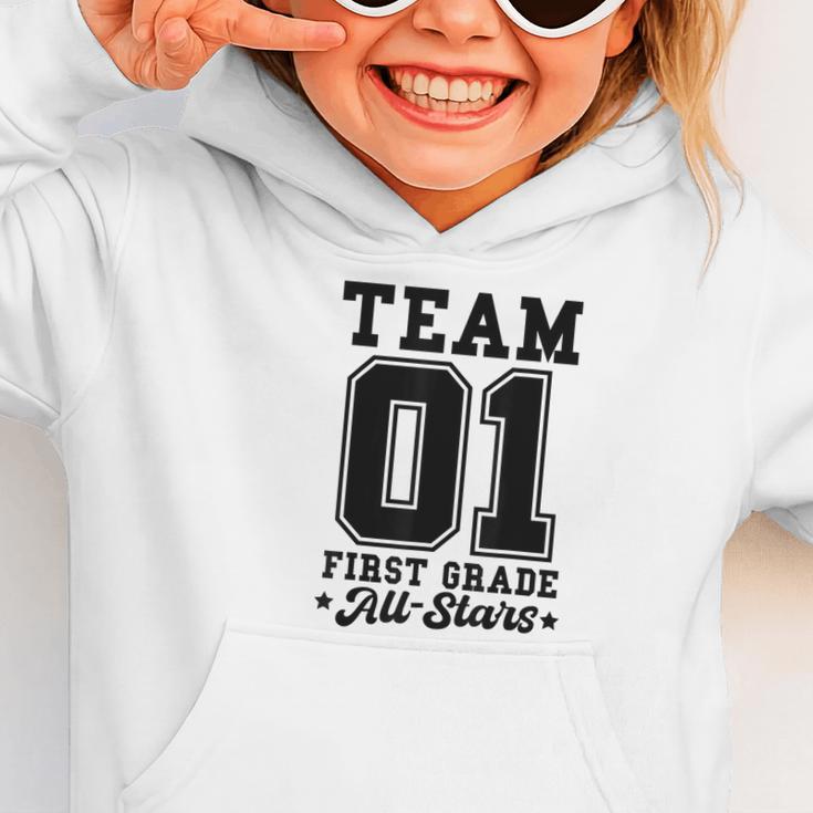 Team 1st Grade All-Stars Back To School Sports Jersey Graphic Toddler Hoodie