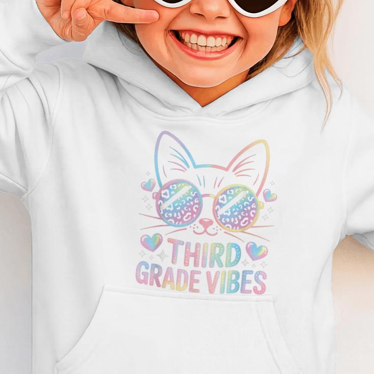 Third 3rd Grade Vibes Back To School Cute Cat Cute For Girls Graphic Toddler Hoodie Third 3rd Grade Vibes Back To School Cute Cat Cute For Girls Graphic Toddler Hoodie