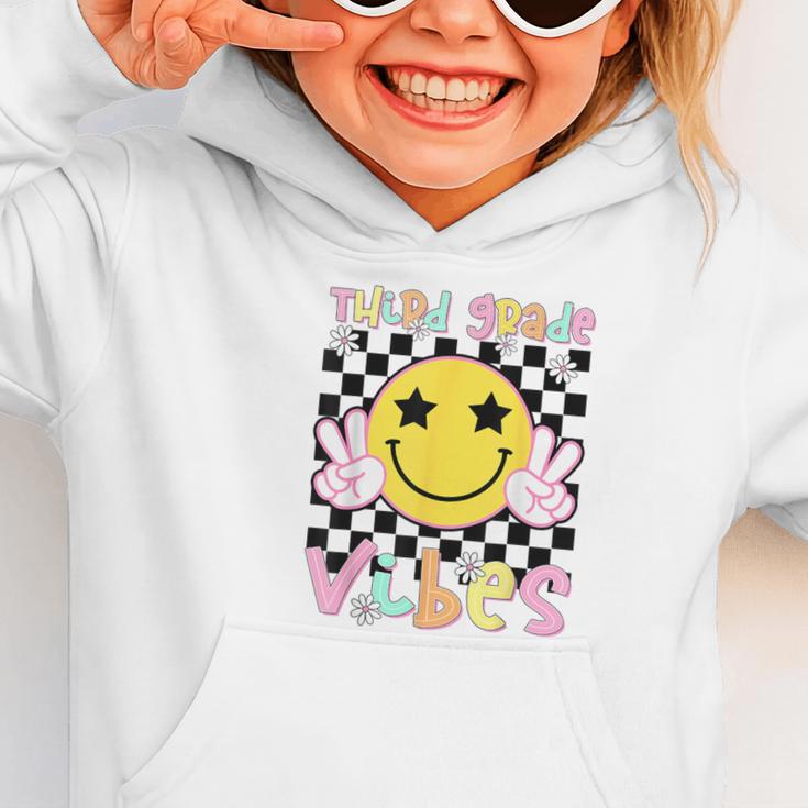Third Grade Vibes Groovy Smile Face Back To School Girl Kid Graphic Toddler Hoodie Third Grade Vibes Groovy Smile Face Back To School Girl Kid Graphic Toddler Hoodie