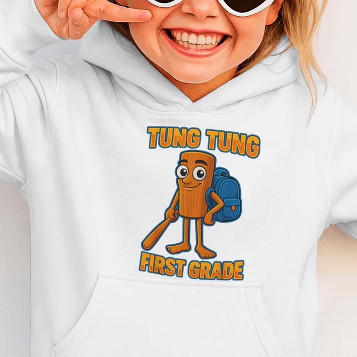Tung Tung Sahur First Grade Italian Brainrot Back To School Graphic Toddler Hoodie Tung Tung Sahur First Grade Italian Brainrot Back To School Graphic Toddler Hoodie