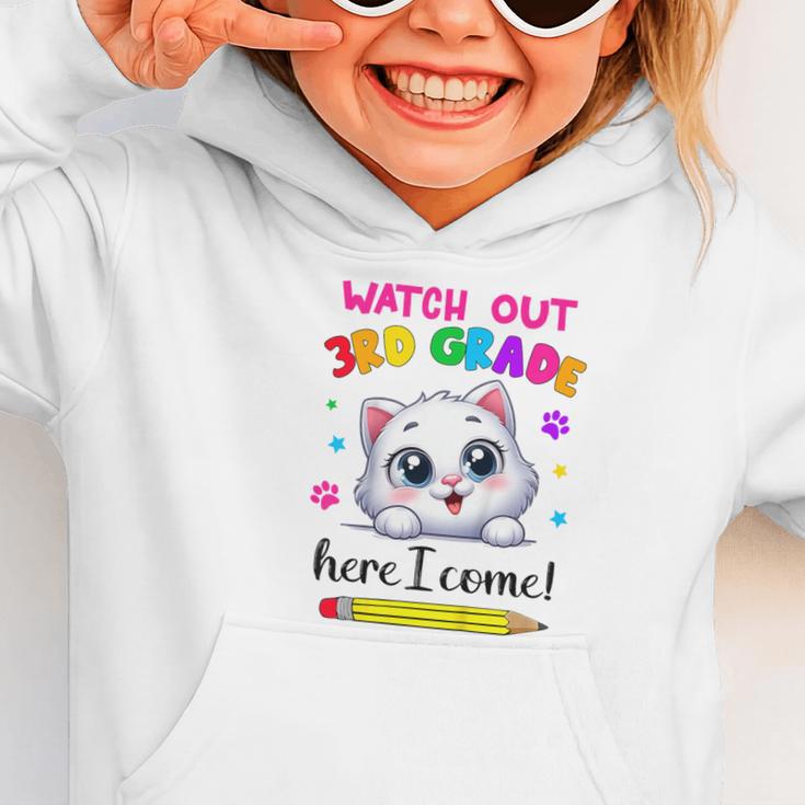 Watch Out 3rd Grade Here I Come Girls Cat Back To School Graphic Toddler Hoodie Watch Out 3rd Grade Here I Come Girls Cat Back To School Graphic Toddler Hoodie