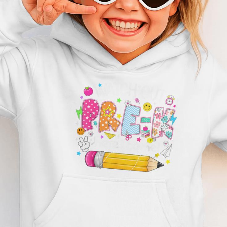 Watch Out Pre-K Here I Come Back To School Boy Girl Kids Graphic Toddler Hoodie Watch Out Pre-K Here I Come Back To School Boy Girl Kids Graphic Toddler Hoodie