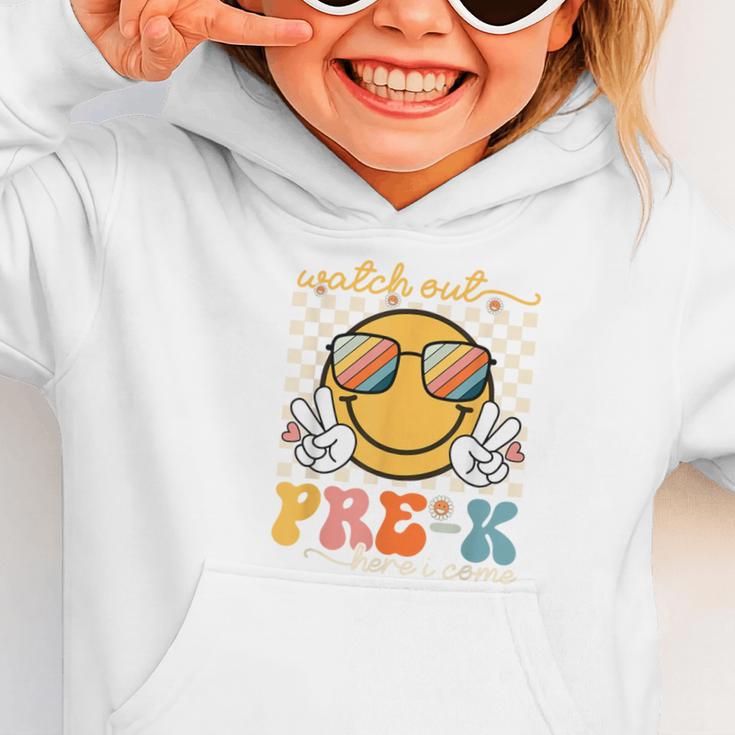 Watch Out Pre-K Grade Here I Come Back To School Pre-K Smile Graphic Toddler Hoodie Watch Out Pre-K Grade Here I Come Back To School Pre-K Smile Graphic Toddler Hoodie