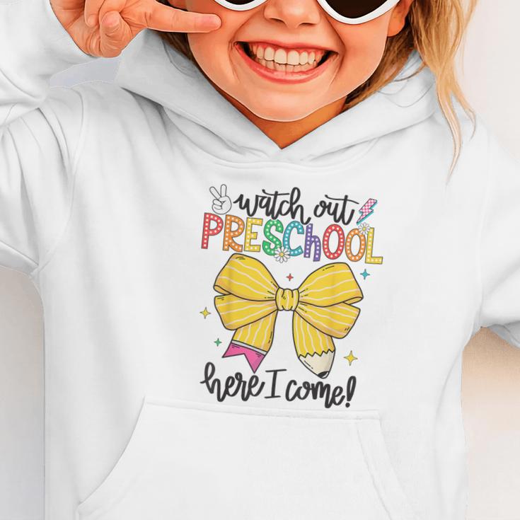 Watch Out Pre-K Here I Come Preschool Back To School Graphic Toddler Hoodie