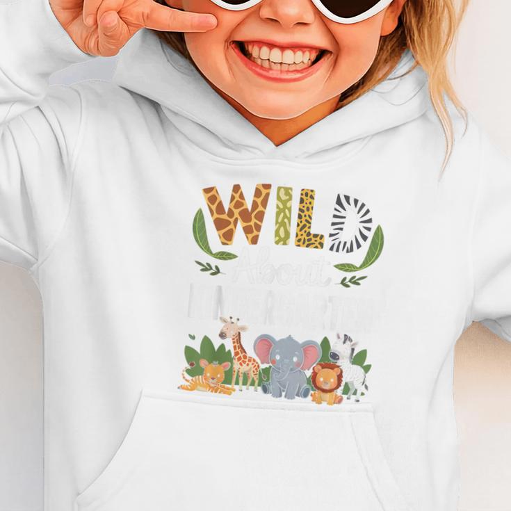 Wild About Kindergarten Back To School Jungle Theme Class Graphic Toddler Hoodie Wild About Kindergarten Back To School Jungle Theme Class Graphic Toddler Hoodie