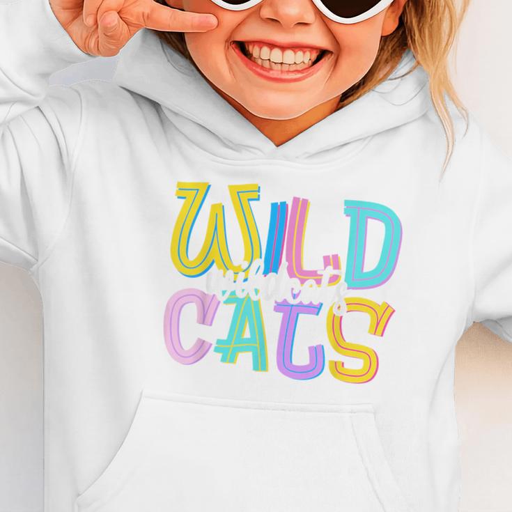 Wildcats School Spirit Groovy Back To School Girls Graphic Toddler Hoodie