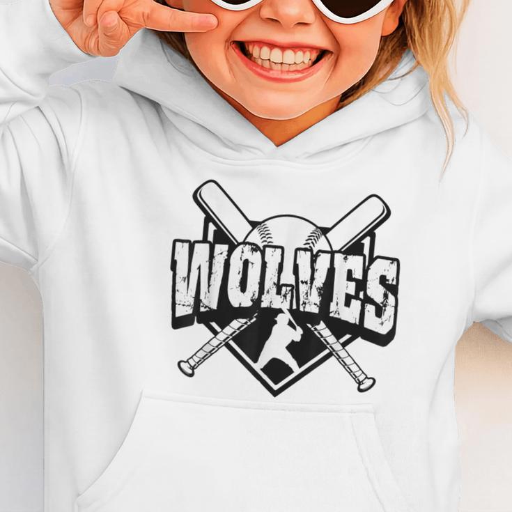 Wolves Baseball Back To School Spirit Graphic Toddler Hoodie