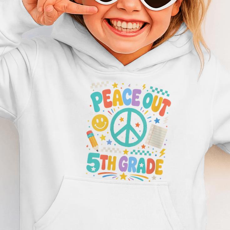 Women's Peace Out 5th Grade Retro Back To School Students Graphic Toddler Hoodie Women's Peace Out 5th Grade Retro Back To School Students Graphic Toddler Hoodie