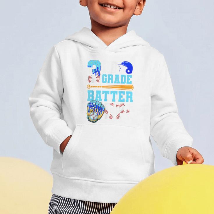3rd Grade Back To School Baseball Drip Ice Cream Batter Up Graphic Toddler Hoodie