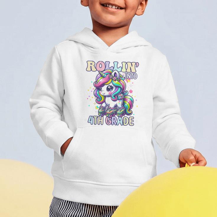 4th Grade Back To School First Day Girls Rollin Unicorn Graphic Toddler Hoodie 4th Grade Back To School First Day Girls Rollin Unicorn Graphic Toddler Hoodie