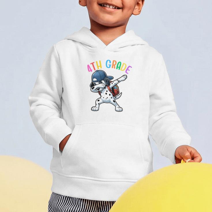 4th Grade Crew Dalmatian Dog Dabbing Back To School Premium Tri-Blend Graphic Toddler Hoodie