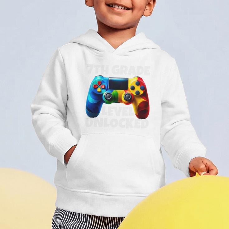 7th Grade Level Unlocked Back To School Gamer Boys Girls Graphic Toddler Hoodie