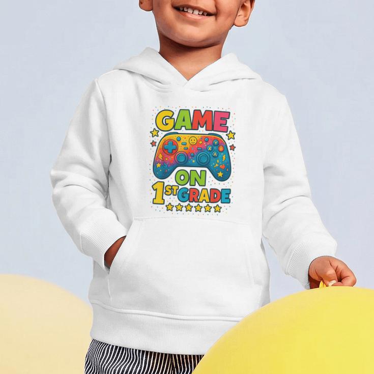 Back To School 1st Grade Boys Gamer First Day School Level Graphic Toddler Hoodie Back To School 1st Grade Boys Gamer First Day School Level Graphic Toddler Hoodie