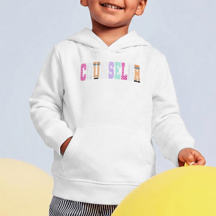 Back To School Counselor Preppy Checkered Counselor Life Graphic Toddler Hoodie Back To School Counselor Preppy Checkered Counselor Life Graphic Toddler Hoodie