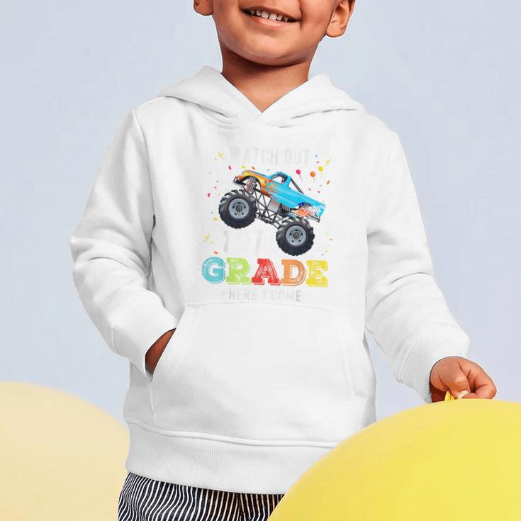 Back To School First Grade Here I Come For Boy Kids Truck Graphic Toddler Hoodie