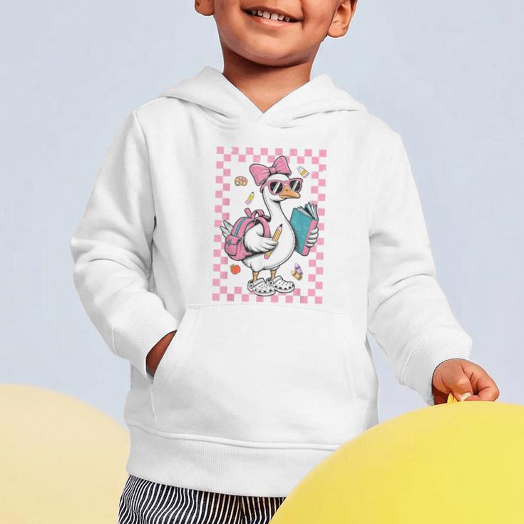 Back To School Goose First Day Of School Boy Girl Graphic Toddler Hoodie