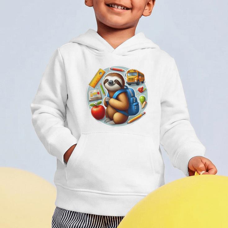 Back To School Sloth Boys Girls Student Kids Lover Child New Graphic Toddler Hoodie Back To School Sloth Boys Girls Student Kids Lover Child New Graphic Toddler Hoodie