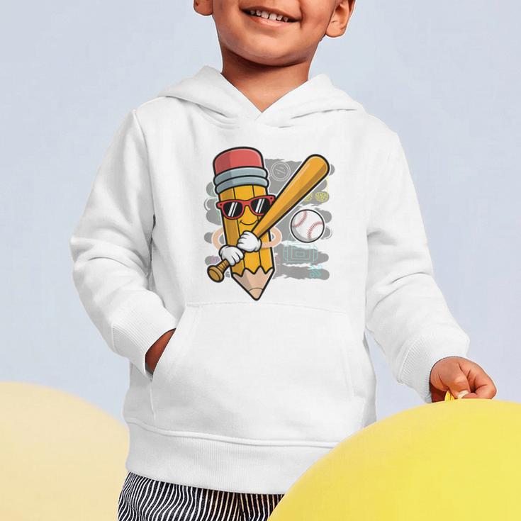 Baseball Player Pencil Back To School Cute Sport Students Graphic Toddler Hoodie Baseball Player Pencil Back To School Cute Sport Students Graphic Toddler Hoodie