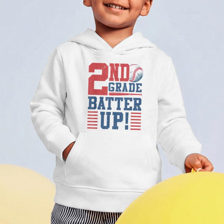 Baseball Second Grade Back To School 2nd Grade Batter Up Graphic Toddler Hoodie