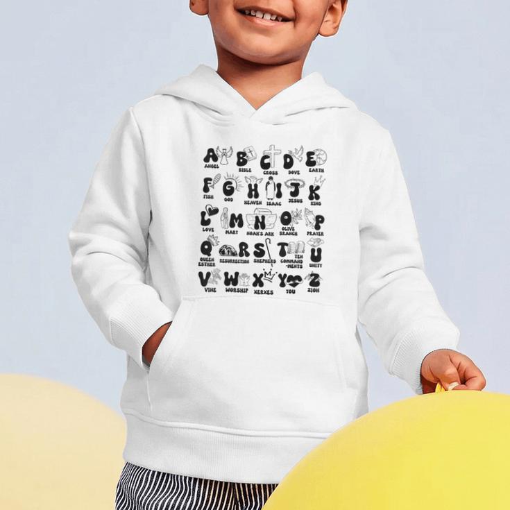 Biblical Alphabet Religious Christian Kids Back To School Graphic Toddler Hoodie Biblical Alphabet Religious Christian Kids Back To School Graphic Toddler Hoodie